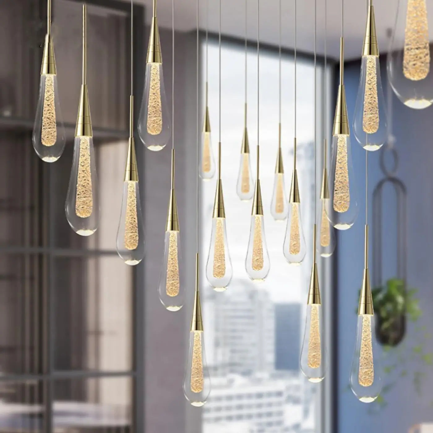 Suspension Design Lumineuse Verre & Métal