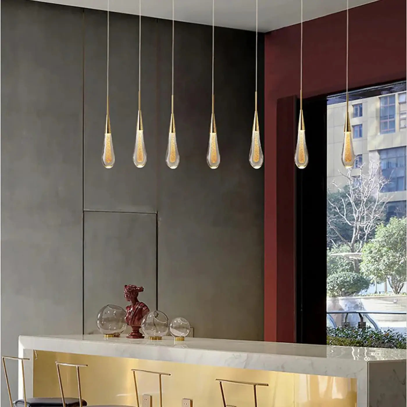 Suspension Design Lumineuse Verre & Métal