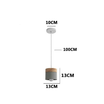 Suspension Scandinave Bois & Métal Blanc