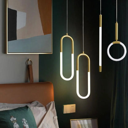 Lampe Suspension LED Design Moderne Doré