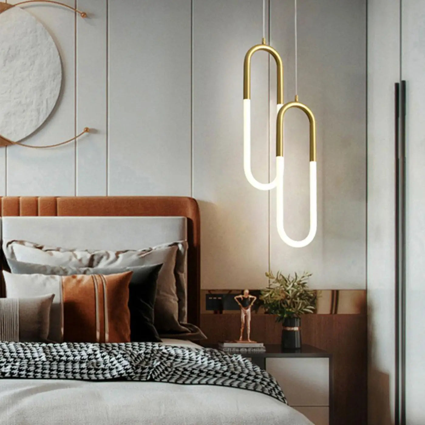 Lampe Suspension LED Design Moderne Doré