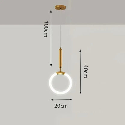 Lampe Suspension LED Design Moderne Doré