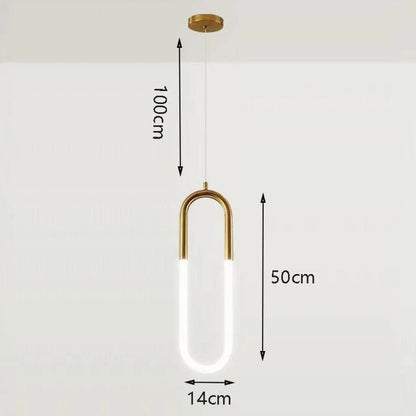 Lampe Suspension LED Design Moderne Doré