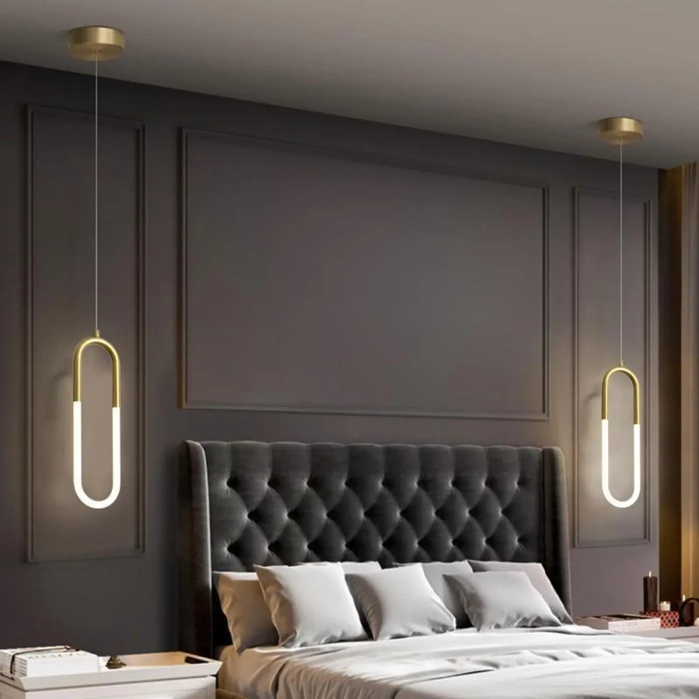 Lampe Suspension LED Design Moderne Doré