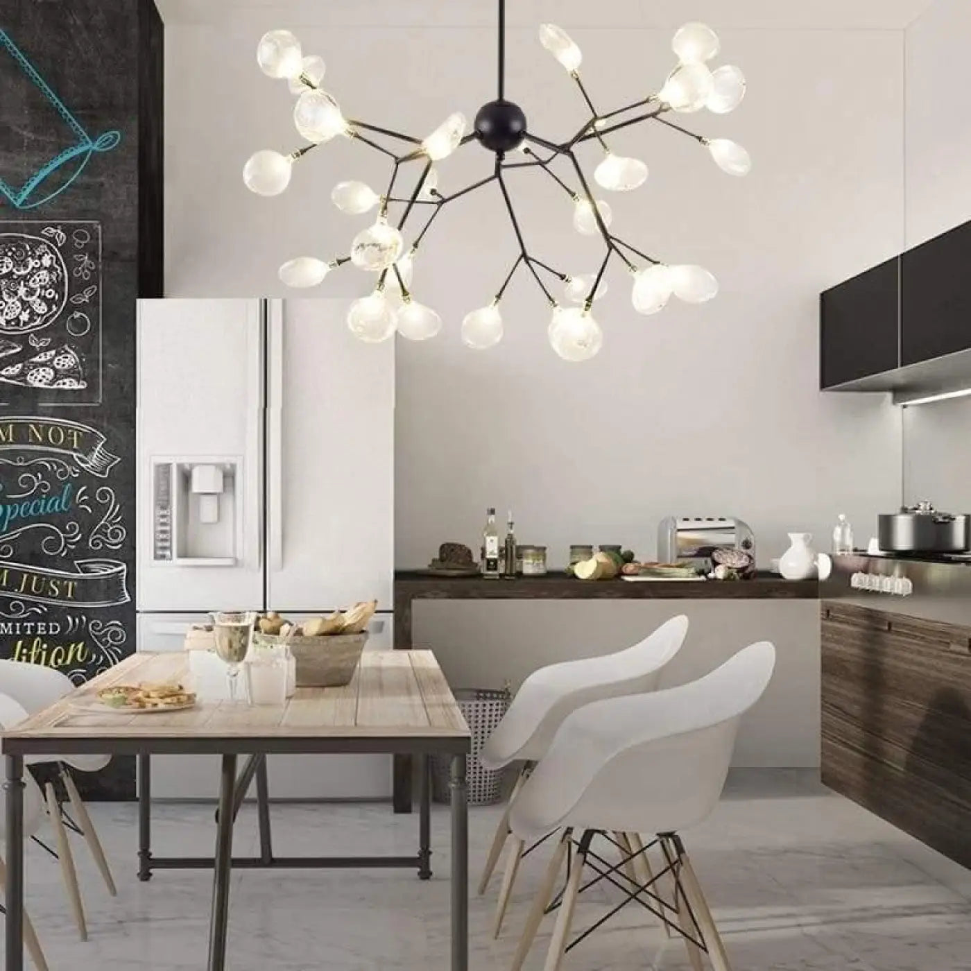 Suspension Luminaire Design LED Métal Noir ou Doré