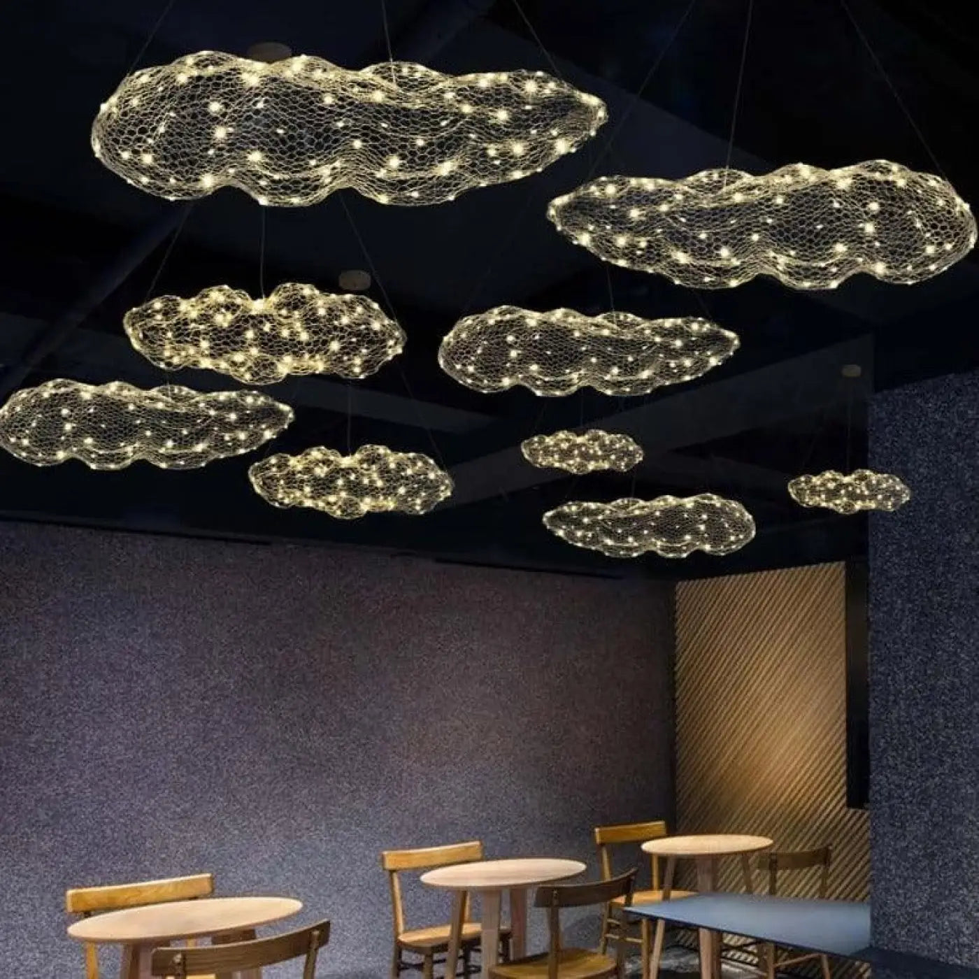 Suspension LED Dorée Design Moderne