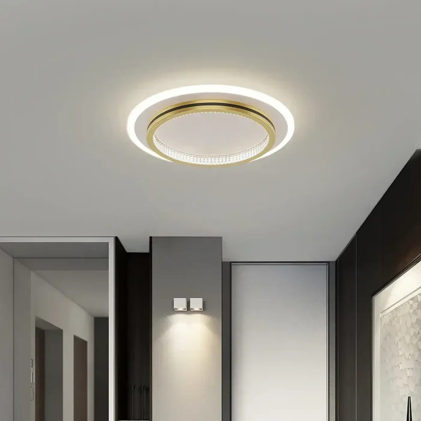 Plafonnier LED Design Noir ou Doré