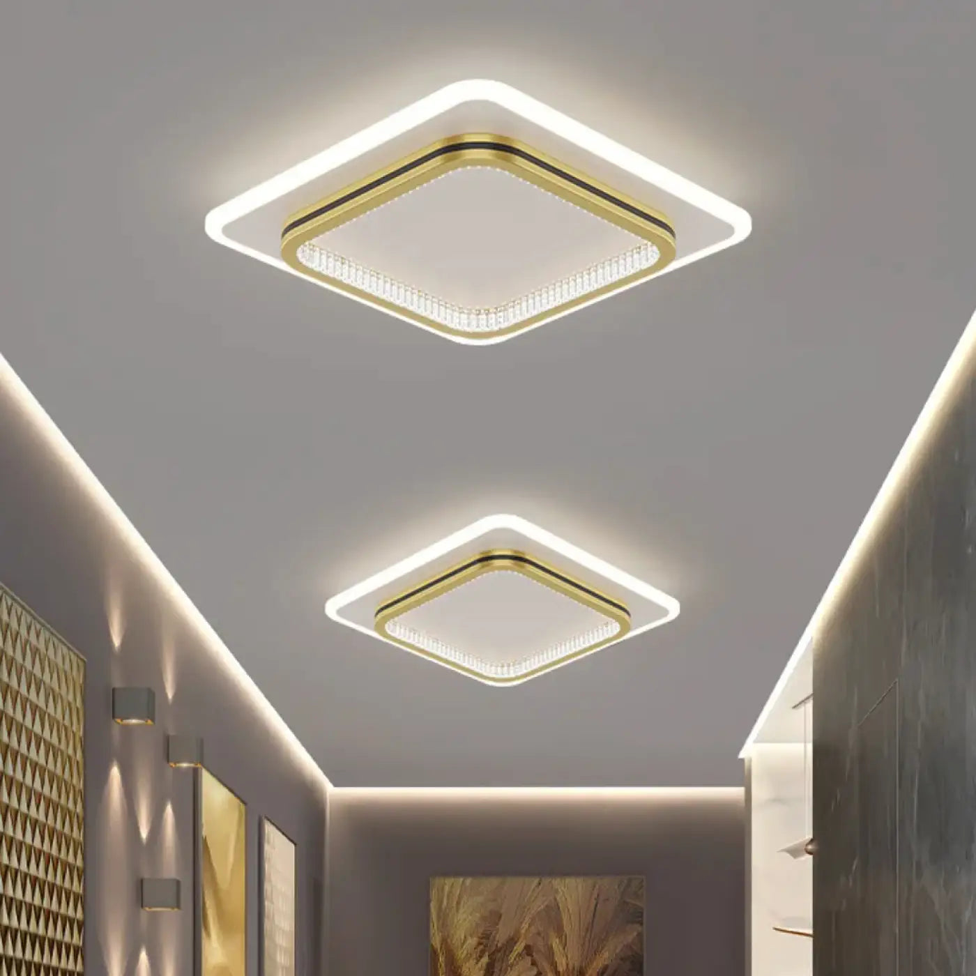 Plafonnier LED Design Noir ou Doré