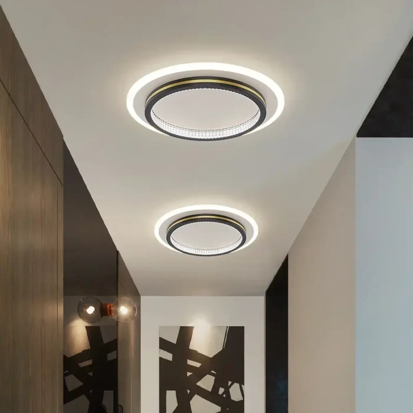 Plafonnier LED Design Noir ou Doré