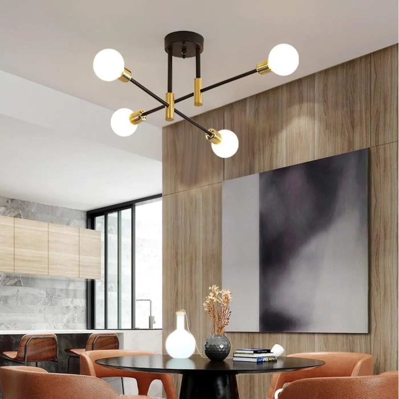Plafonnier Scandinave Bois & Rotin - Ambiance Douce