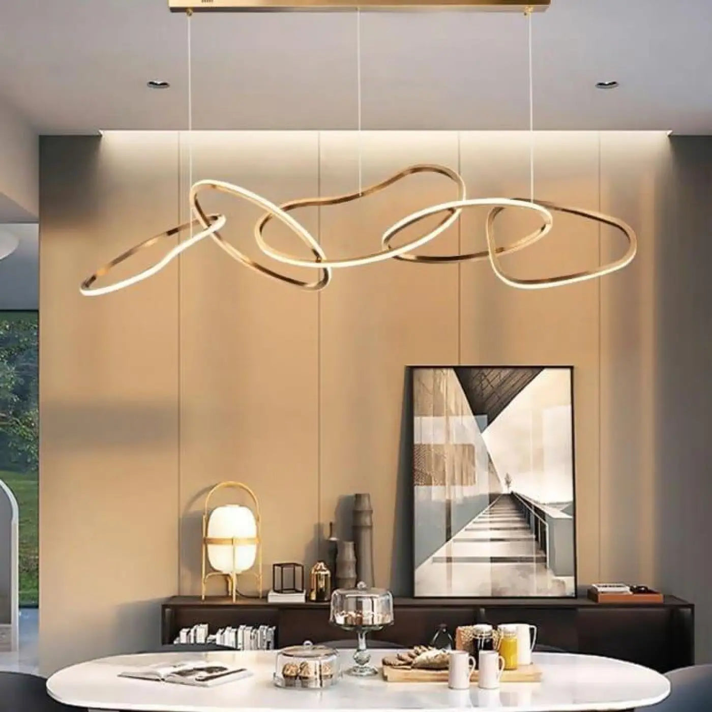 Suspension Design Dorée XXL Luminaire Moderne