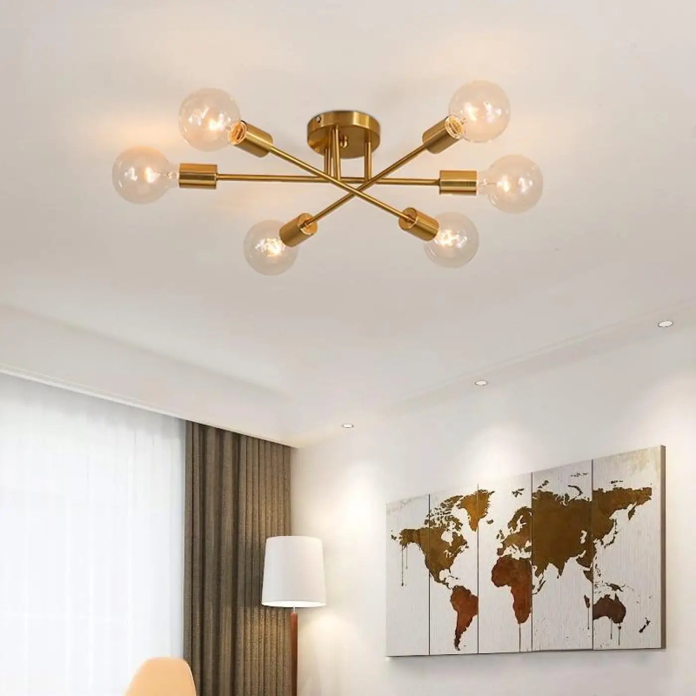 Plafonnier LED Design Noir ou Doré