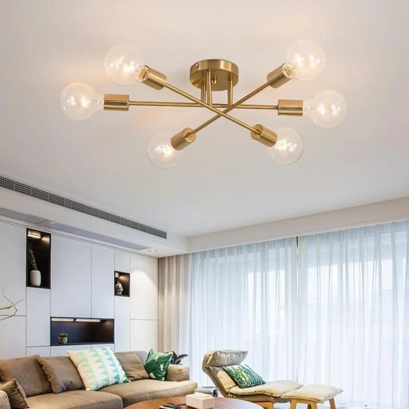 Plafonnier LED Design Noir ou Doré