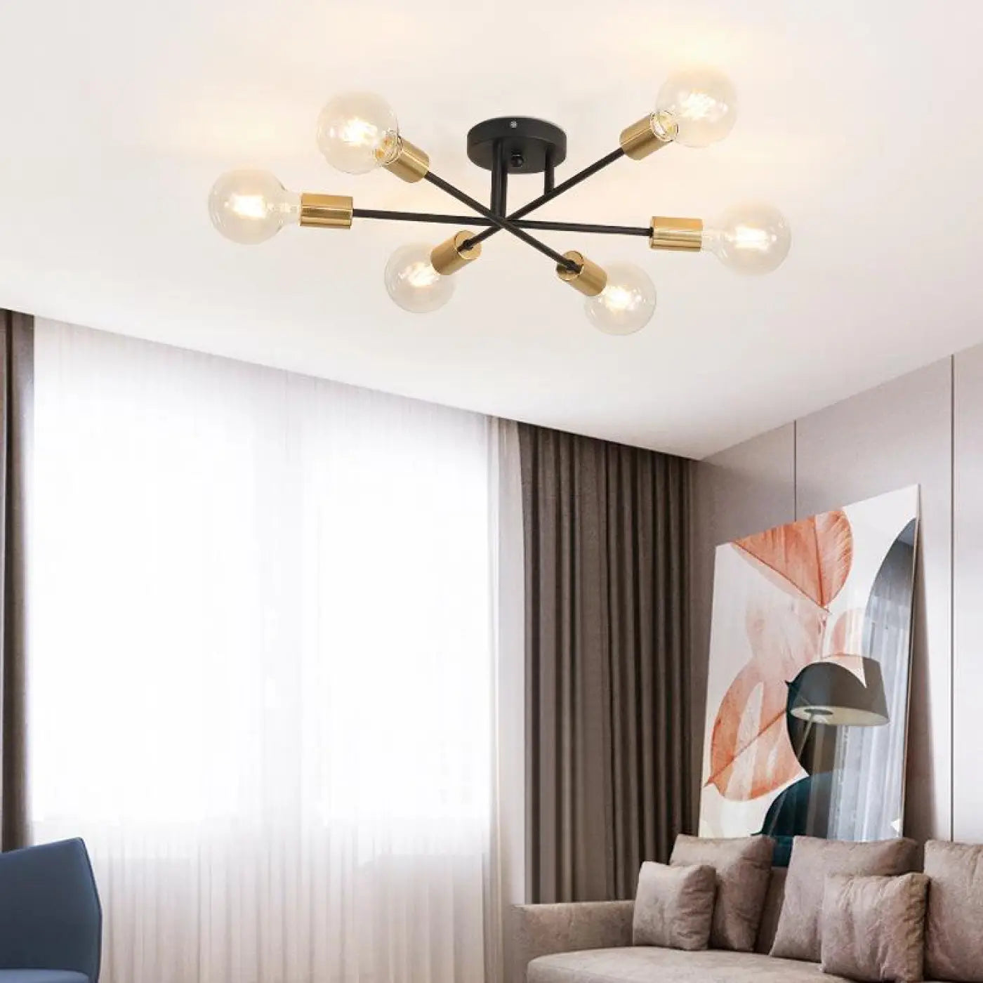 Plafonnier LED Design Noir ou Doré