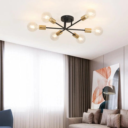 Plafonnier LED Design Noir ou Doré