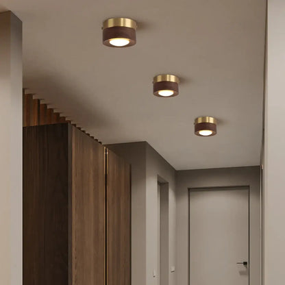 Plafonnier Bois Laiton Naturel & Moderne