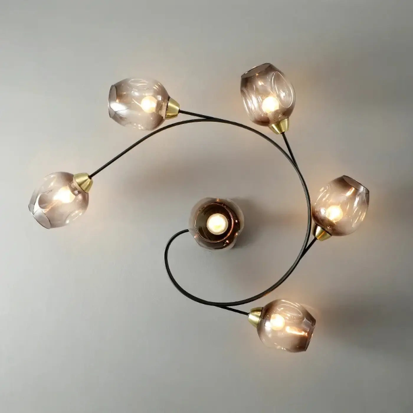 Plafonnier Contemporain Boules Verre Transparent