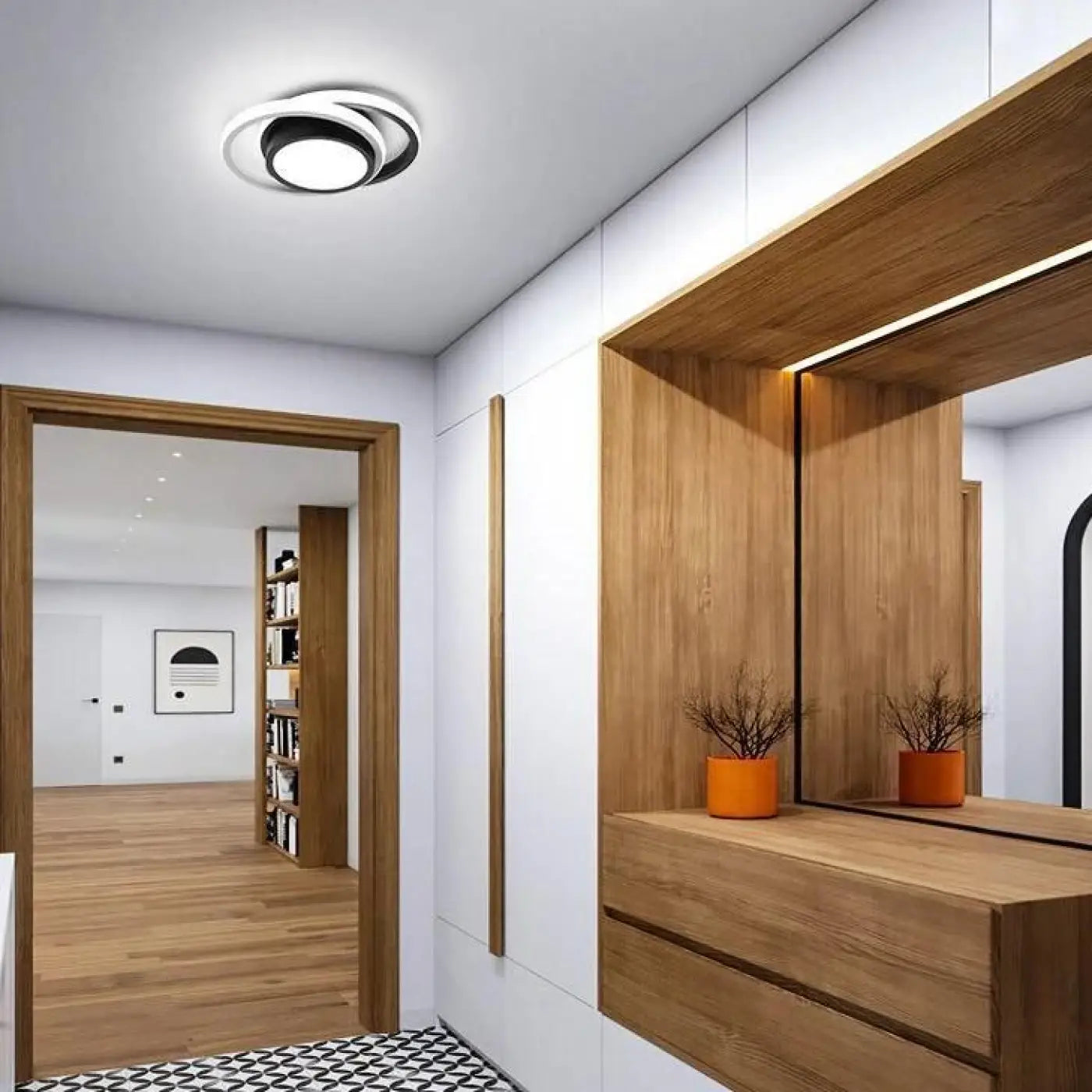 Plafonnier Moderne Noir Design Lumineux