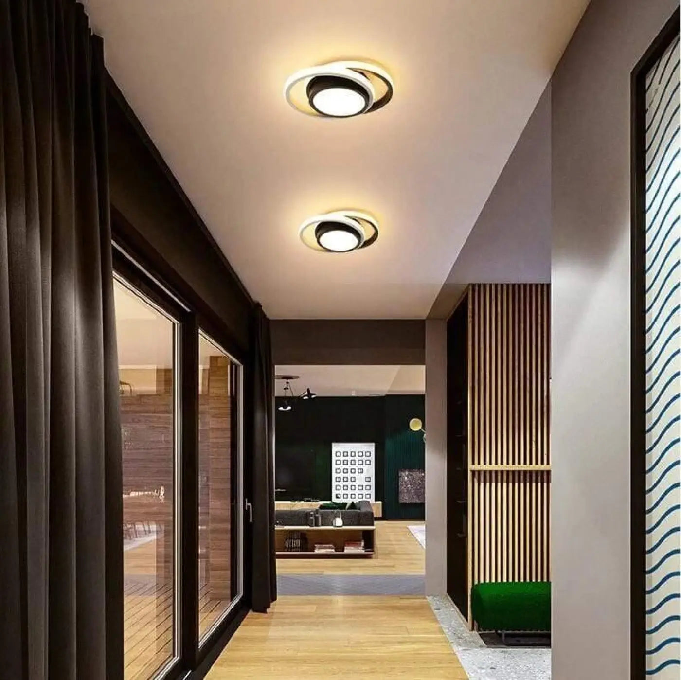 Plafonnier Moderne Noir Design Lumineux