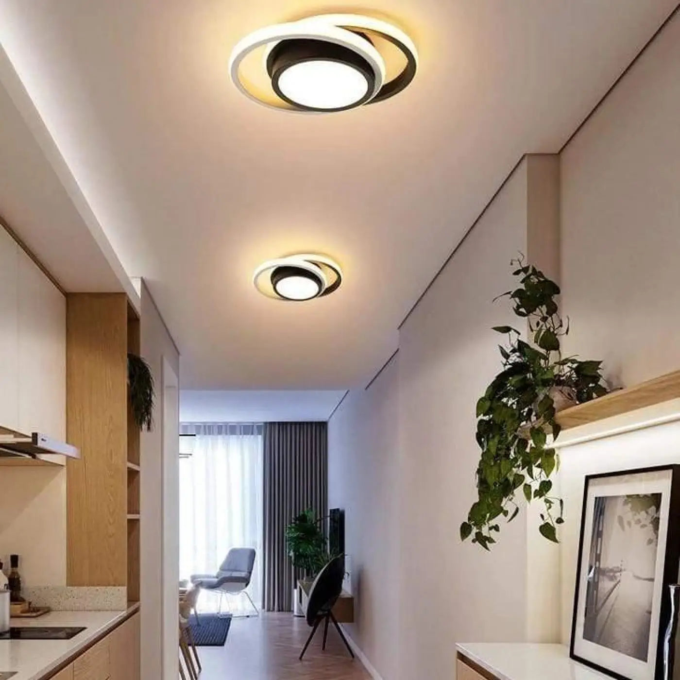 Plafonnier Moderne Noir Design Lumineux