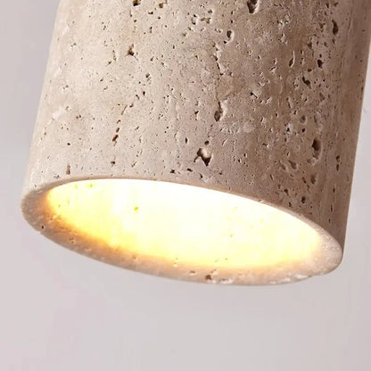 Plafonnier Cylindrique Bois & Pierre Naturel