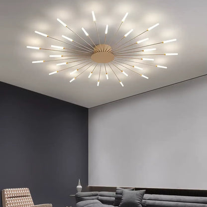 Plafonnier Design Italien Tubes Lumineux Noir ou Doré