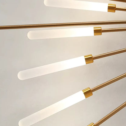 Plafonnier Design Italien Tubes Lumineux Noir ou Doré