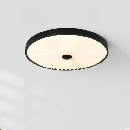 Plafonnier Rond Design Plissé Bois