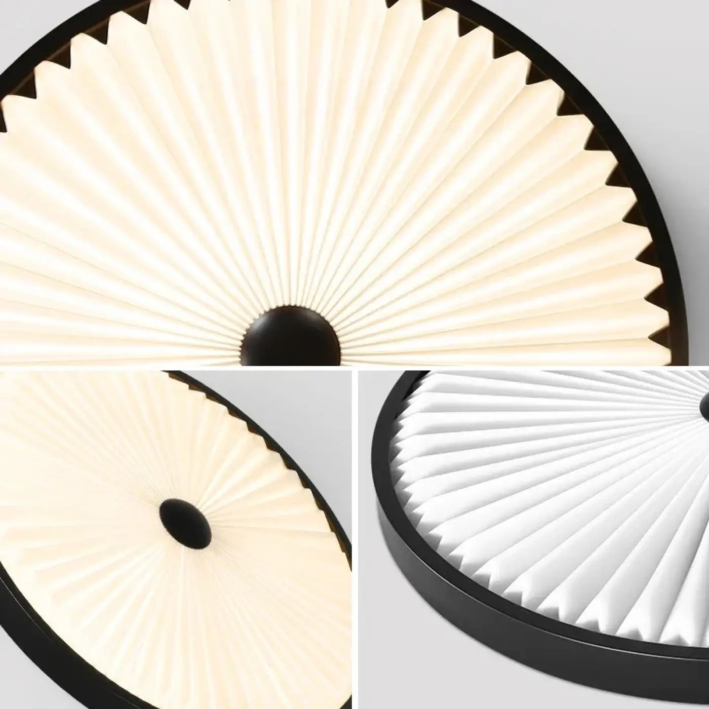 Plafonnier Rond Design Plissé Bois