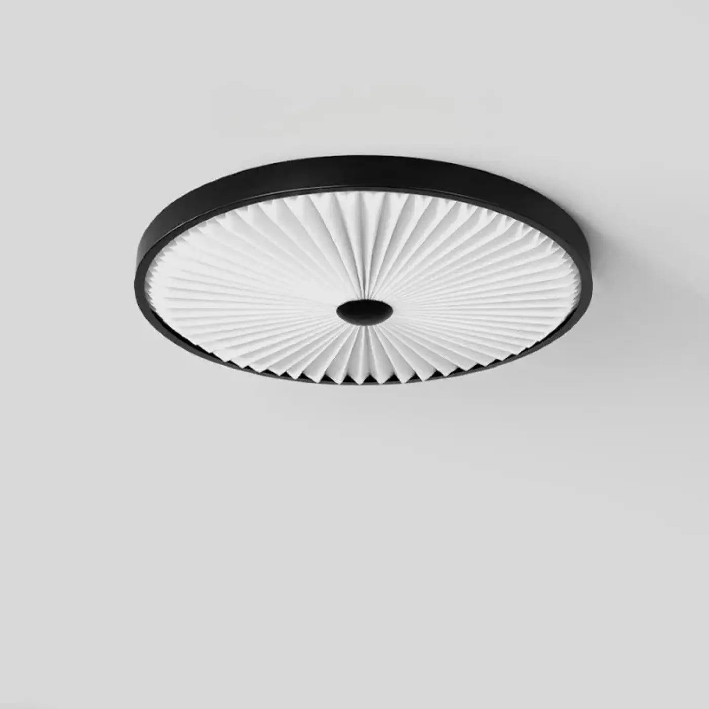 Plafonnier Rond Design Plissé Bois