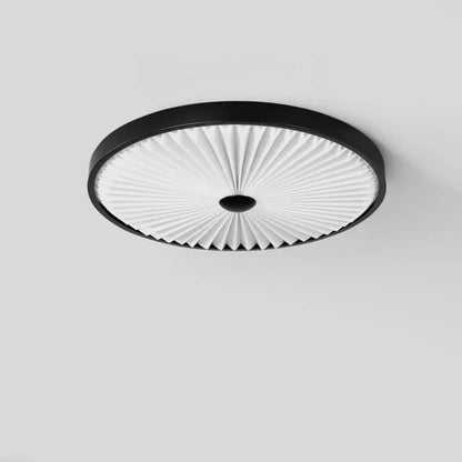 Plafonnier Rond Design Plissé Bois