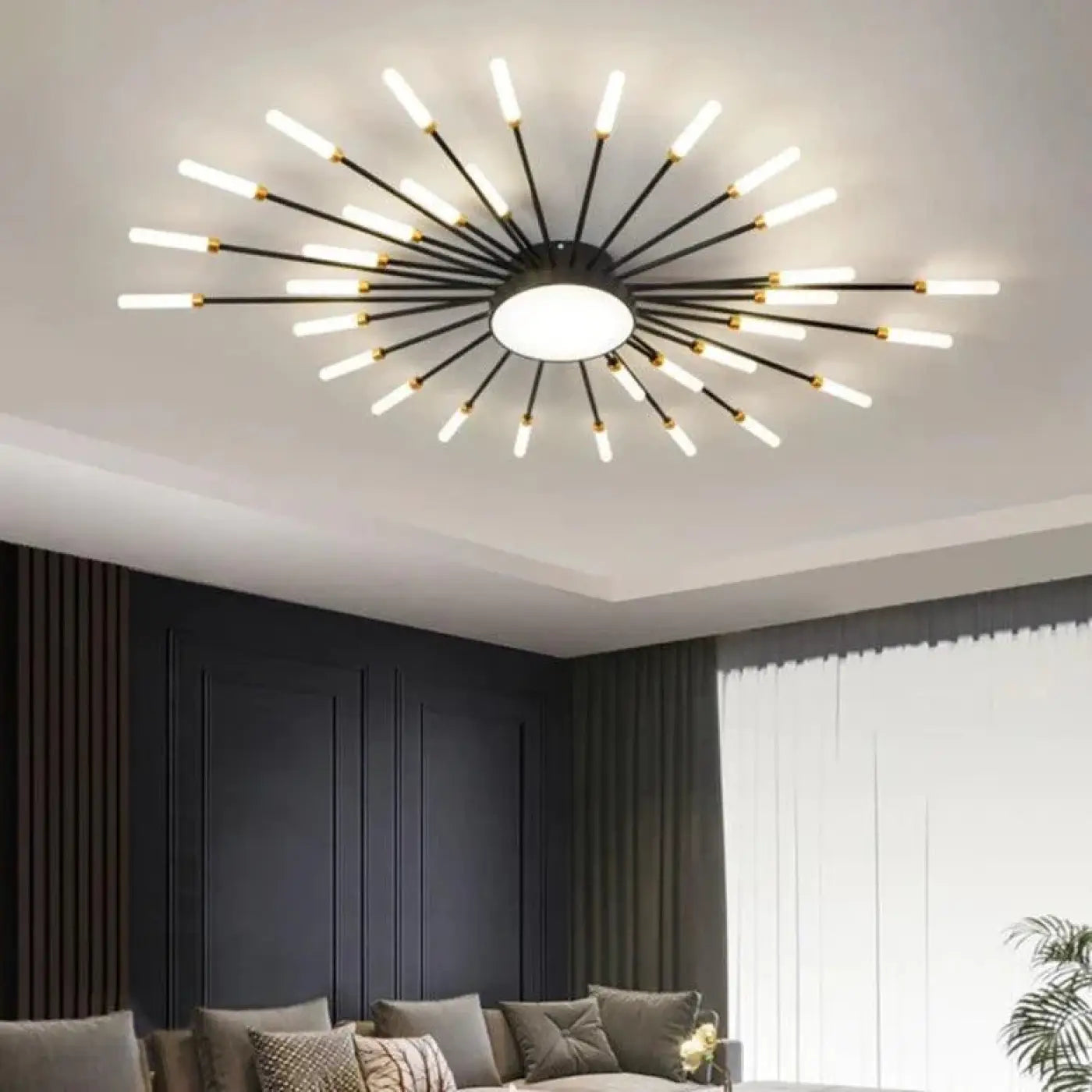 Plafonnier Design LED Métal Doré ou Noir