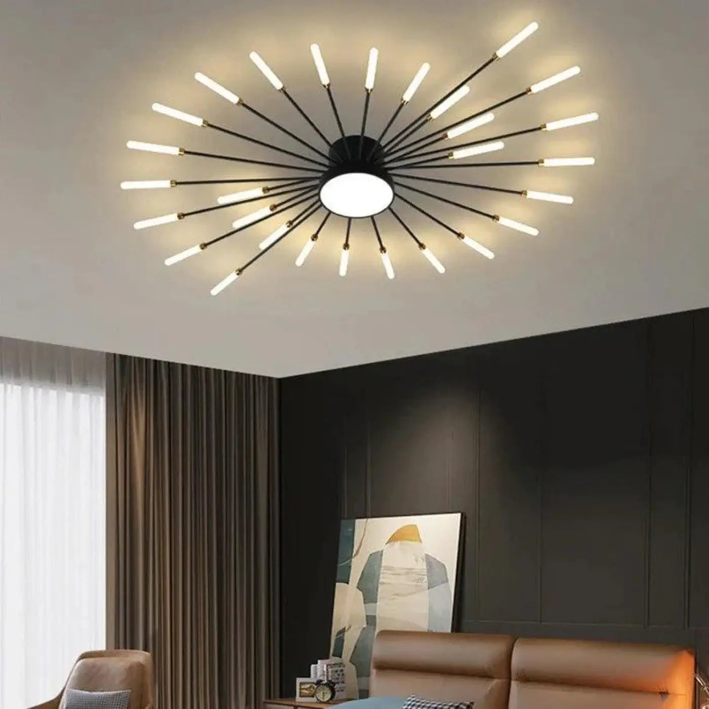 Plafonnier Design LED Métal Doré ou Noir
