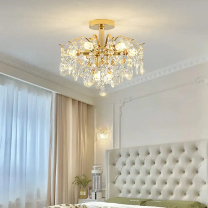 Plafonnier Cristal Doré Chic & Moderne