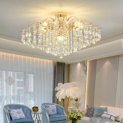 Plafonnier Cristal Doré Chic & Moderne