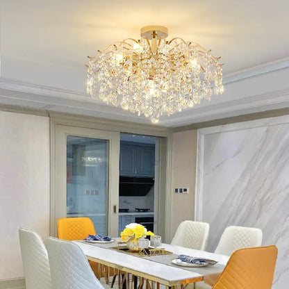 Plafonnier Cristal Doré Chic & Moderne