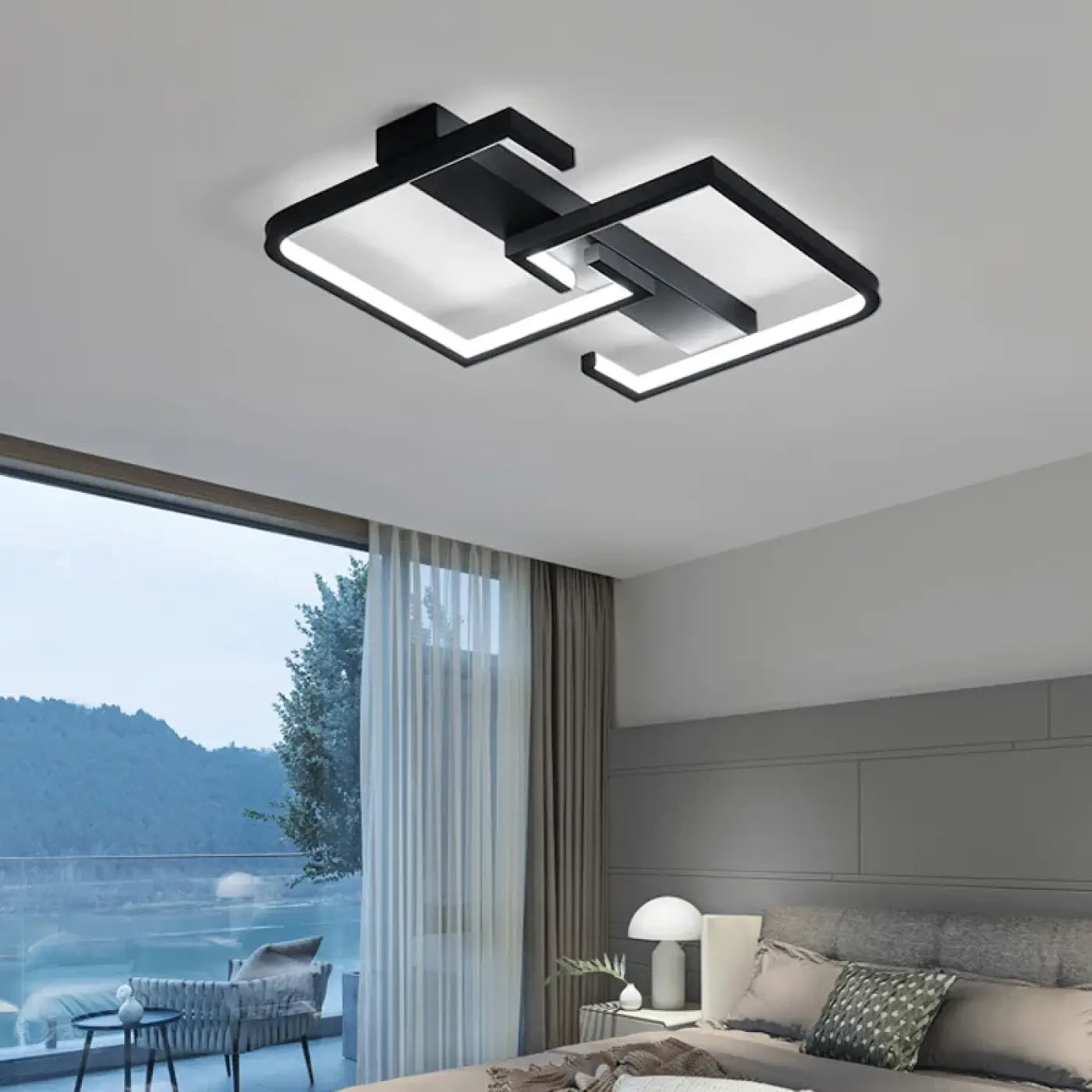 Plafonnier Géométrique Minimaliste Noir