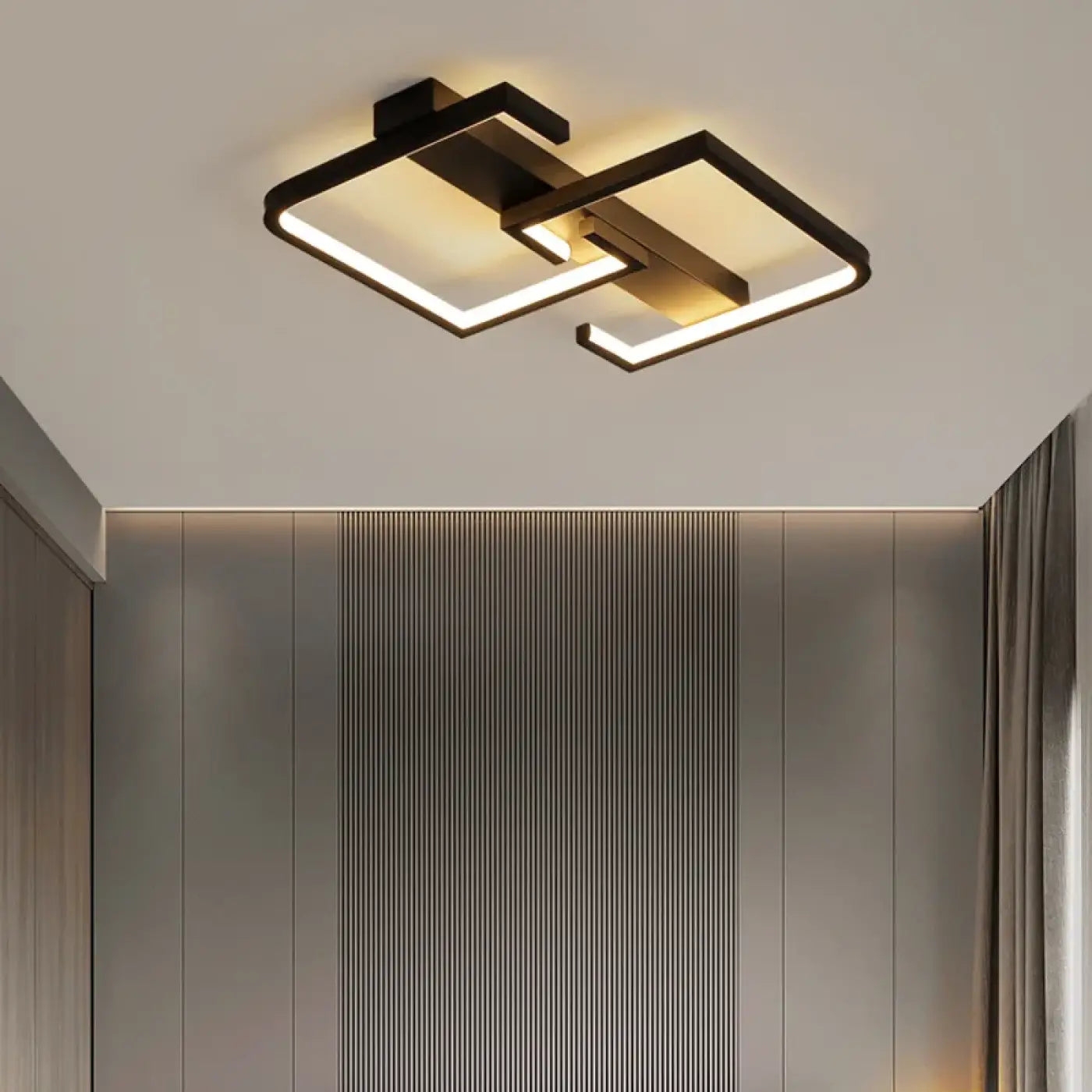 Plafonnier Géométrique Minimaliste Noir
