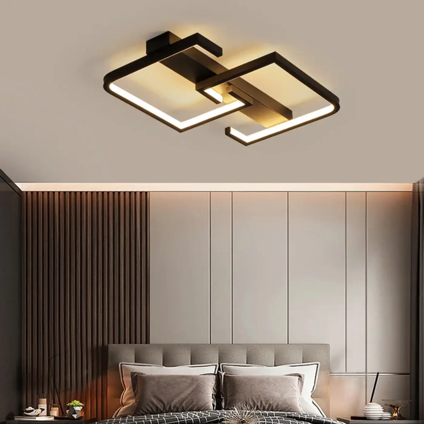 Plafonnier Géométrique Minimaliste Noir
