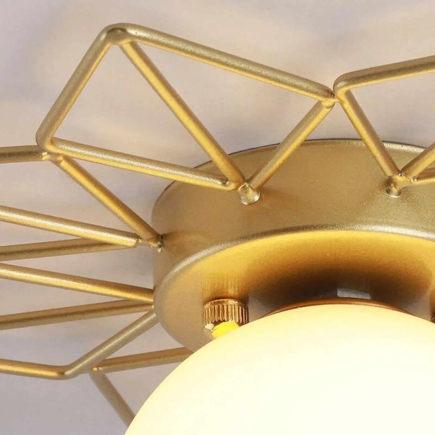 Plafonnier Soleil Laiton Doré Design