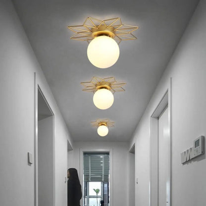 Plafonnier Soleil Laiton Doré Design