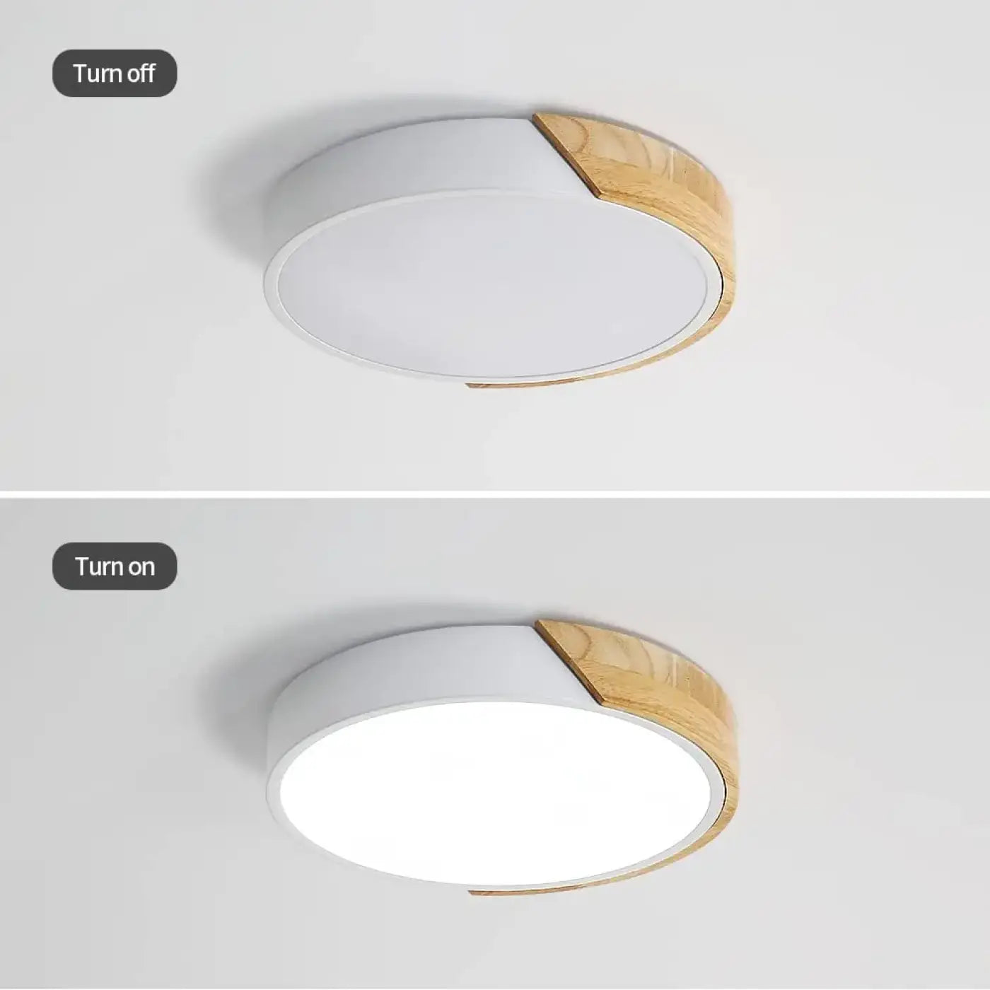 Plafonnier LED Bois & Blanc Scandinave Moderne