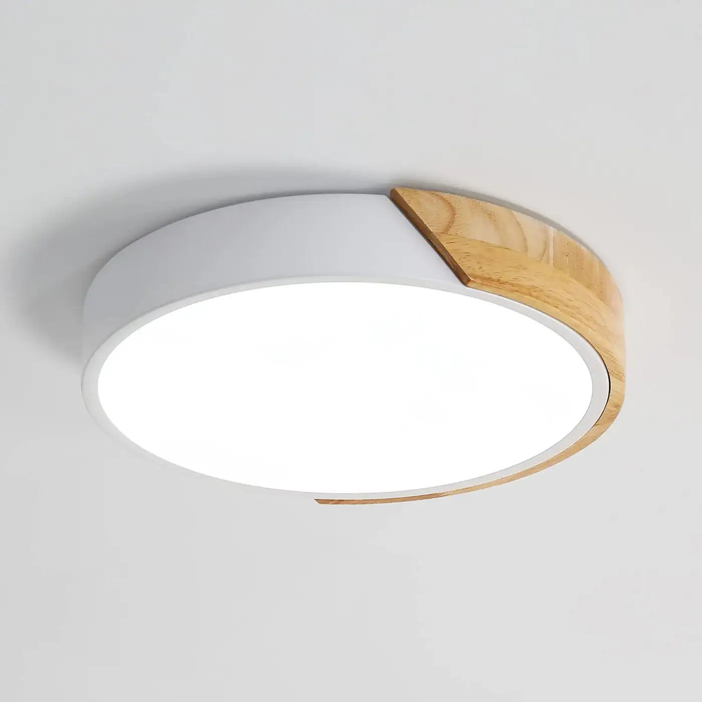 Plafonnier LED Bois & Blanc Scandinave Moderne