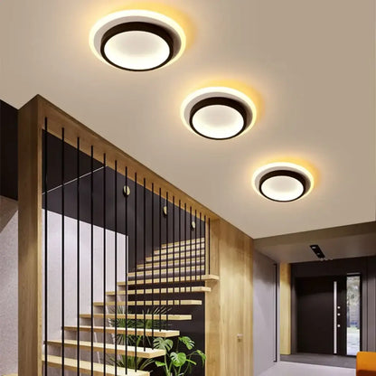 Plafonnier LED Rond Design Doré ou Noir