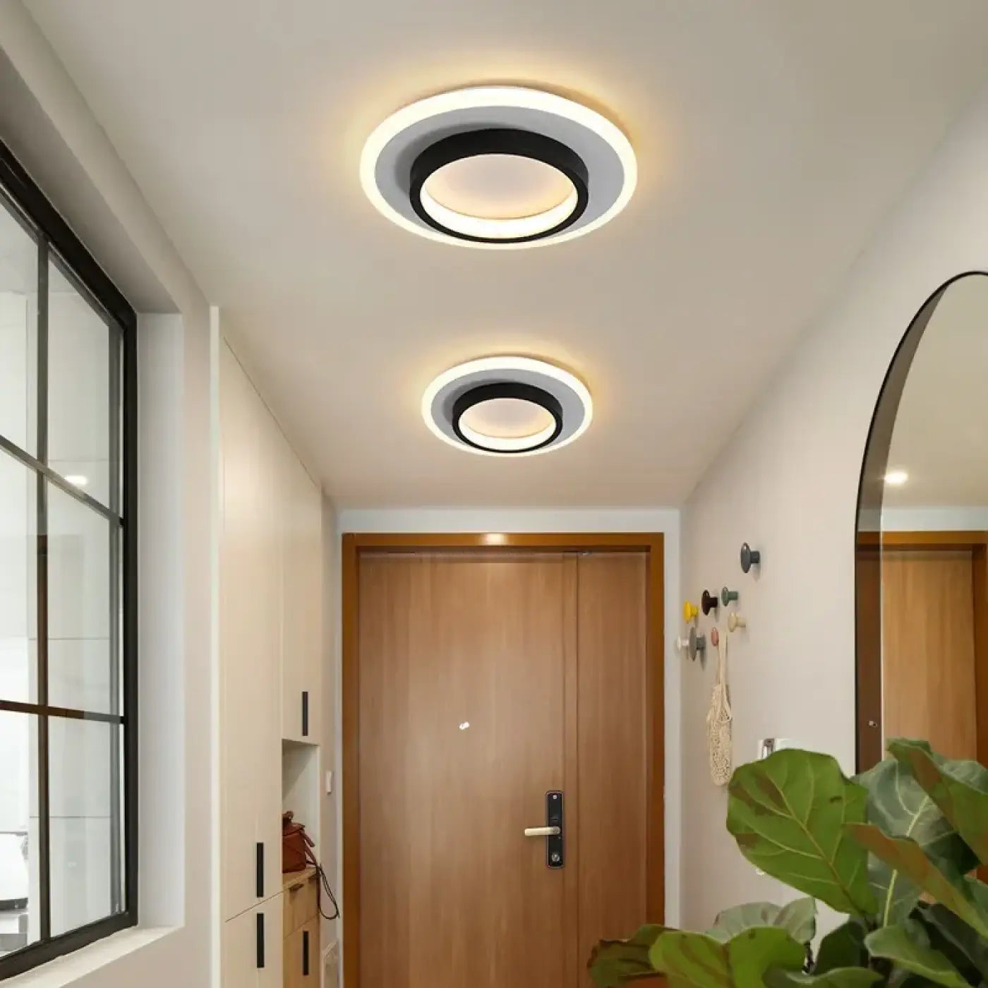 Plafonnier LED Rond Design Doré ou Noir