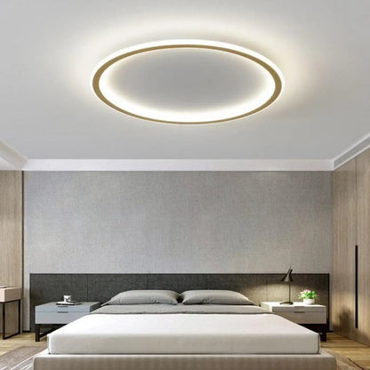 Plafonnier LED Cercle Doré Moderne