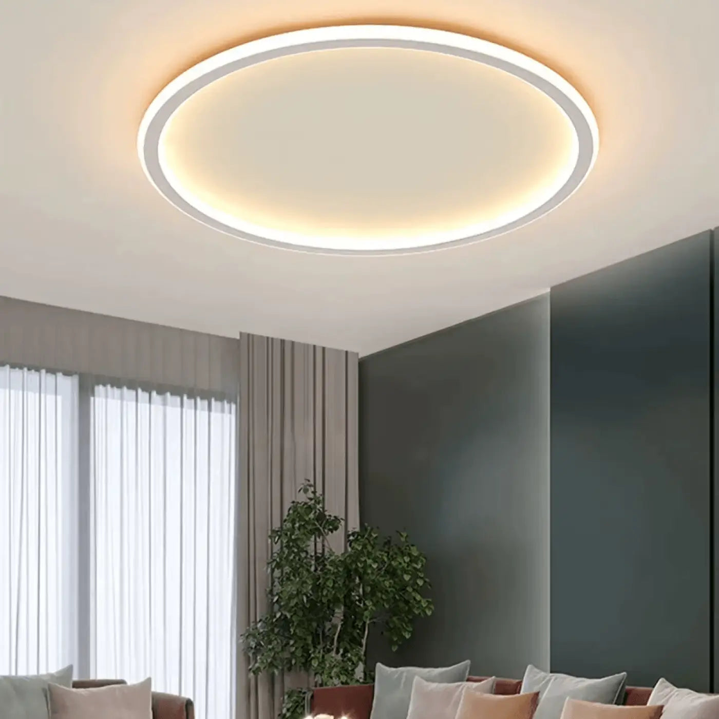 Plafonnier LED Cercle Doré Moderne