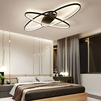 Plafonnier LED Design Anneaux Croisés