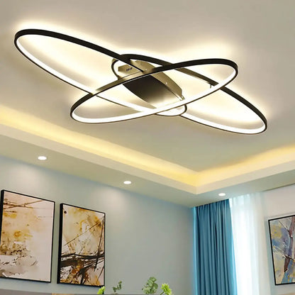 Plafonnier LED Design Anneaux Croisés