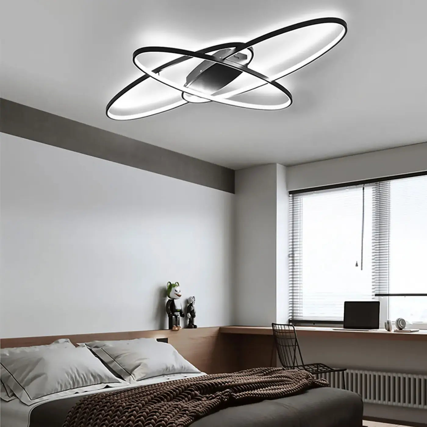 Plafonnier LED Design Anneaux Croisés